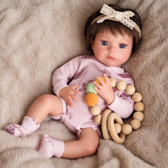 12Inch Full Silicone Reborn Baby Doll 3 Lb Baby Dolls Girl with Feeding Kit - Picture 2 of 8